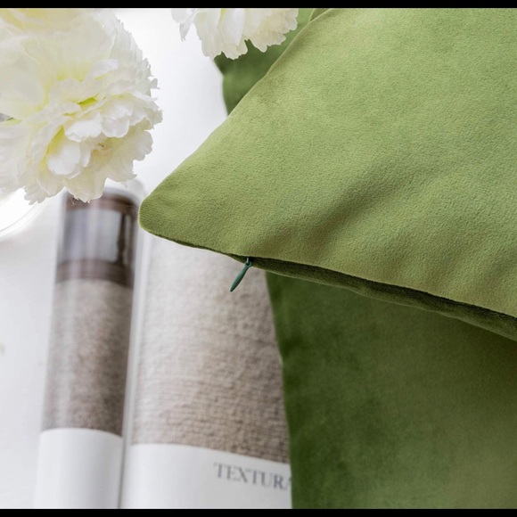 Green Velvet Pillow Covers - Picture 2 of 2